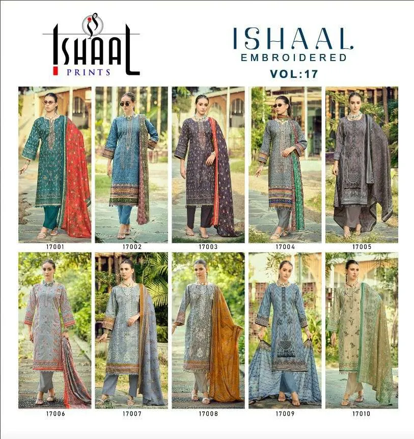 Ishaal Prints Embroidered Vol 17 Semi Stitched Suits