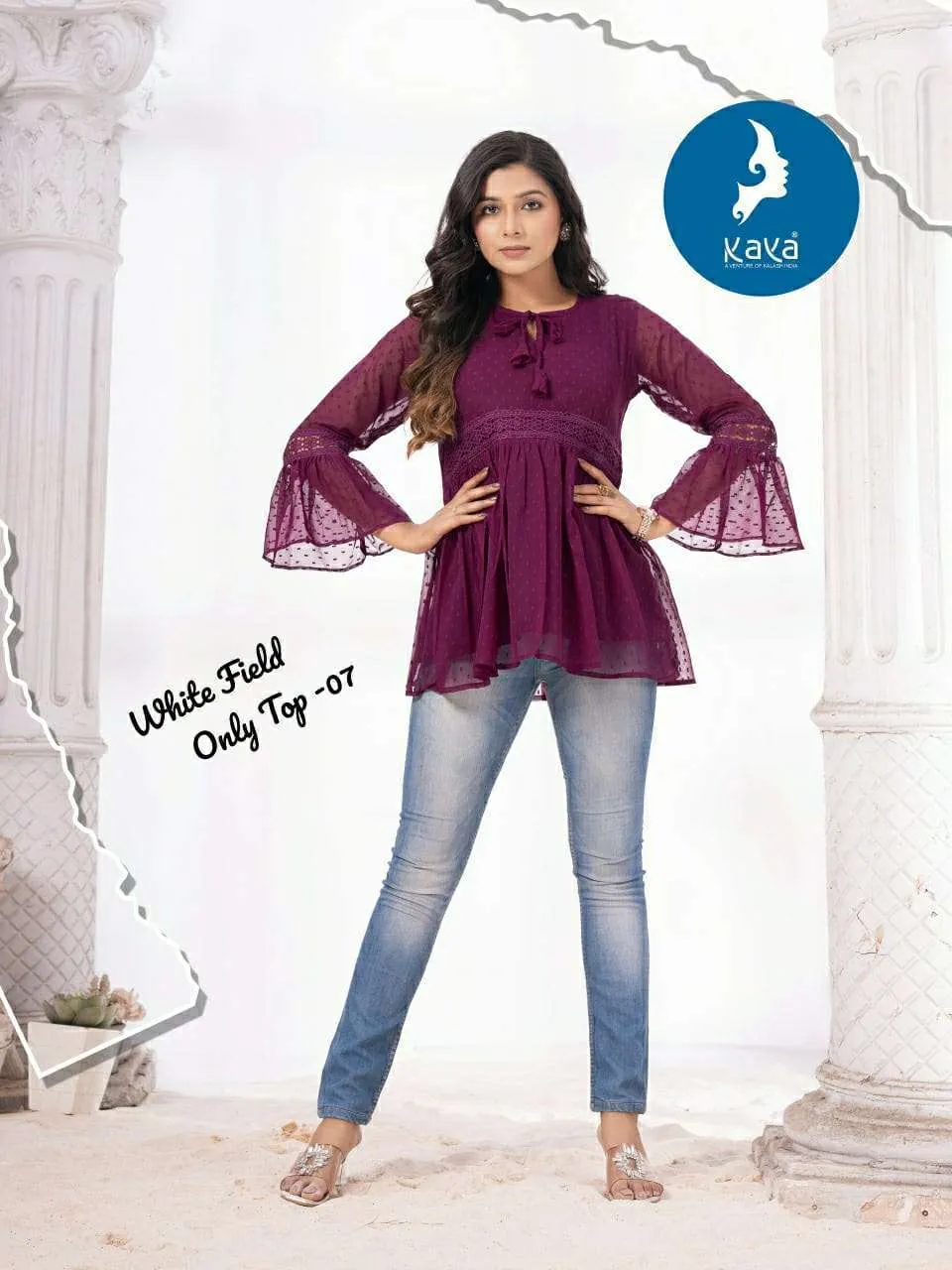 Kavya White Field Kurtis