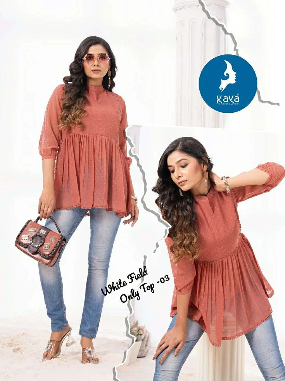 Kavya White Field Kurtis