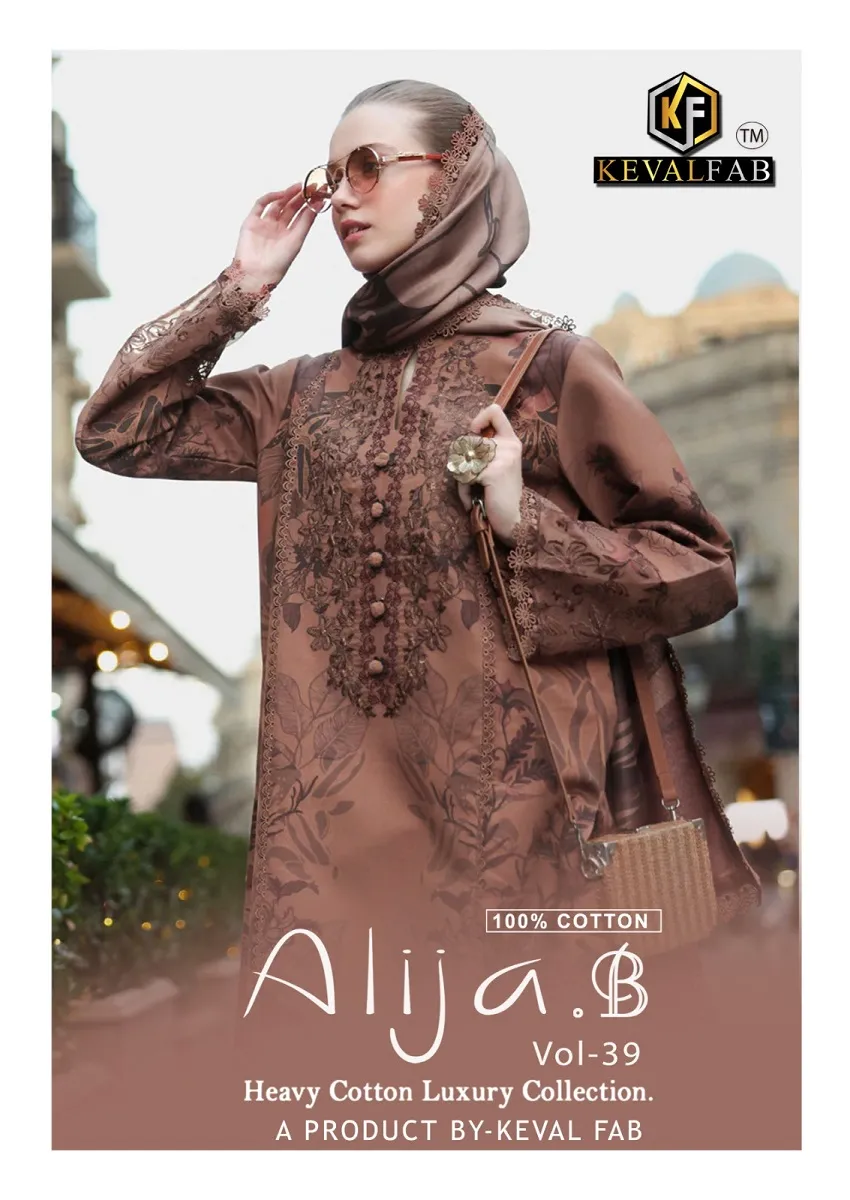 Keval Alija B Vol 39 Unstitched Suits