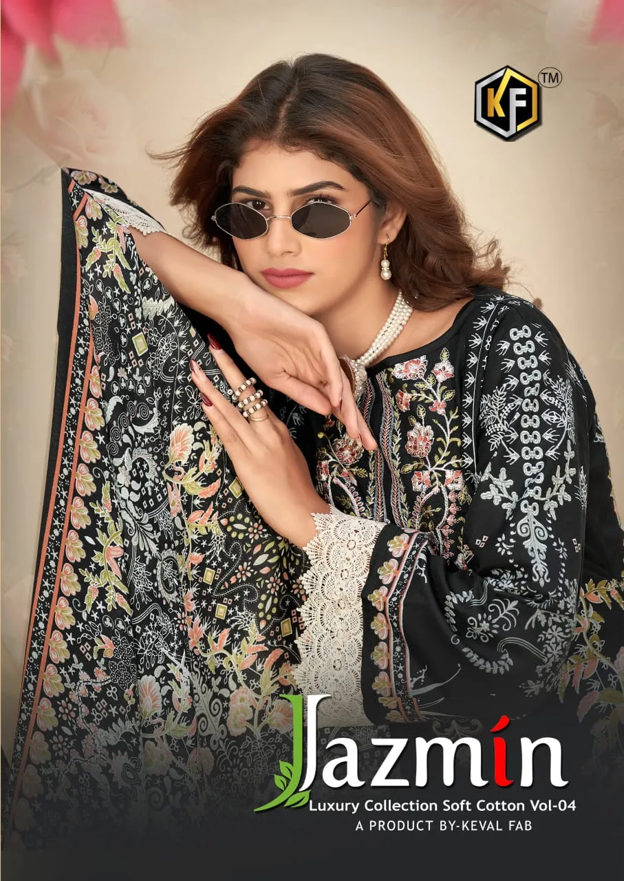 Keval Jazmin Vol 4 Unstitched Suits