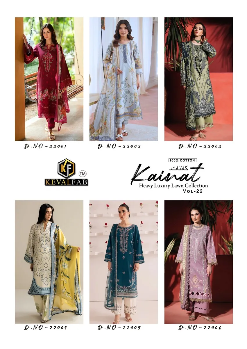 Keval Kainat Vol 22 Unstitched Suits