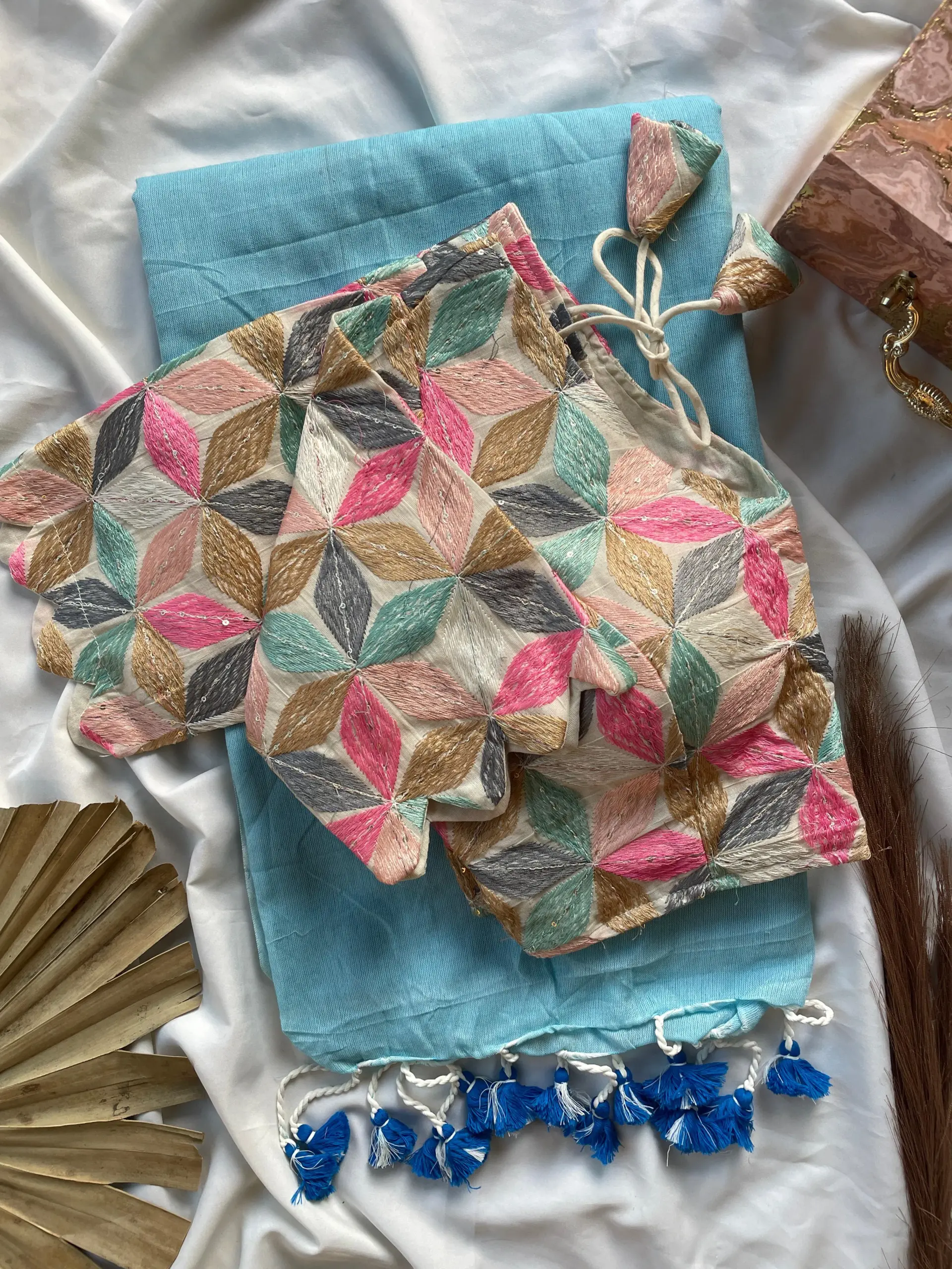 Khadi Work Vol 3 Cotton Saree Designer with Work Blouse Collection Sarees