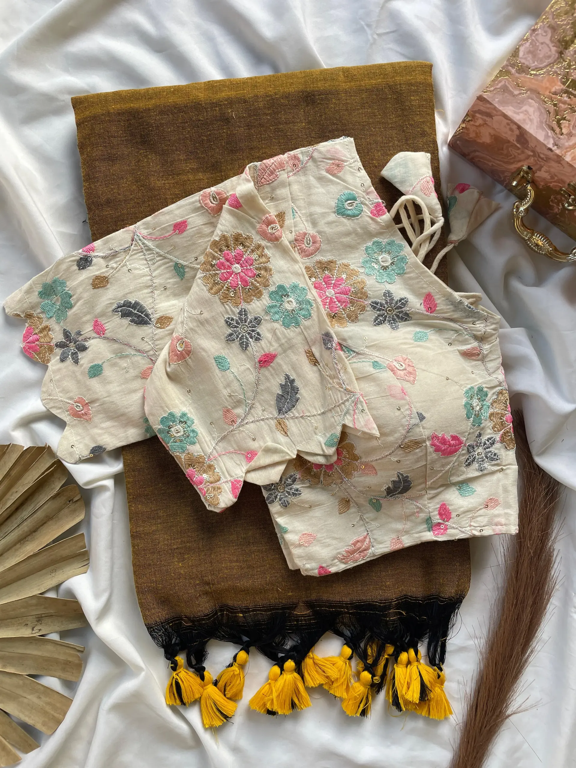 Khadi Work Vol 3 Cotton Saree Designer with Work Blouse Collection Sarees