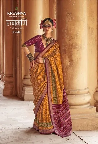 Kreshva Ratnamani Pv Silk Patola Designer Saree
