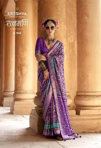 Kreshva Ratnamani Pv Silk Patola Designer Saree