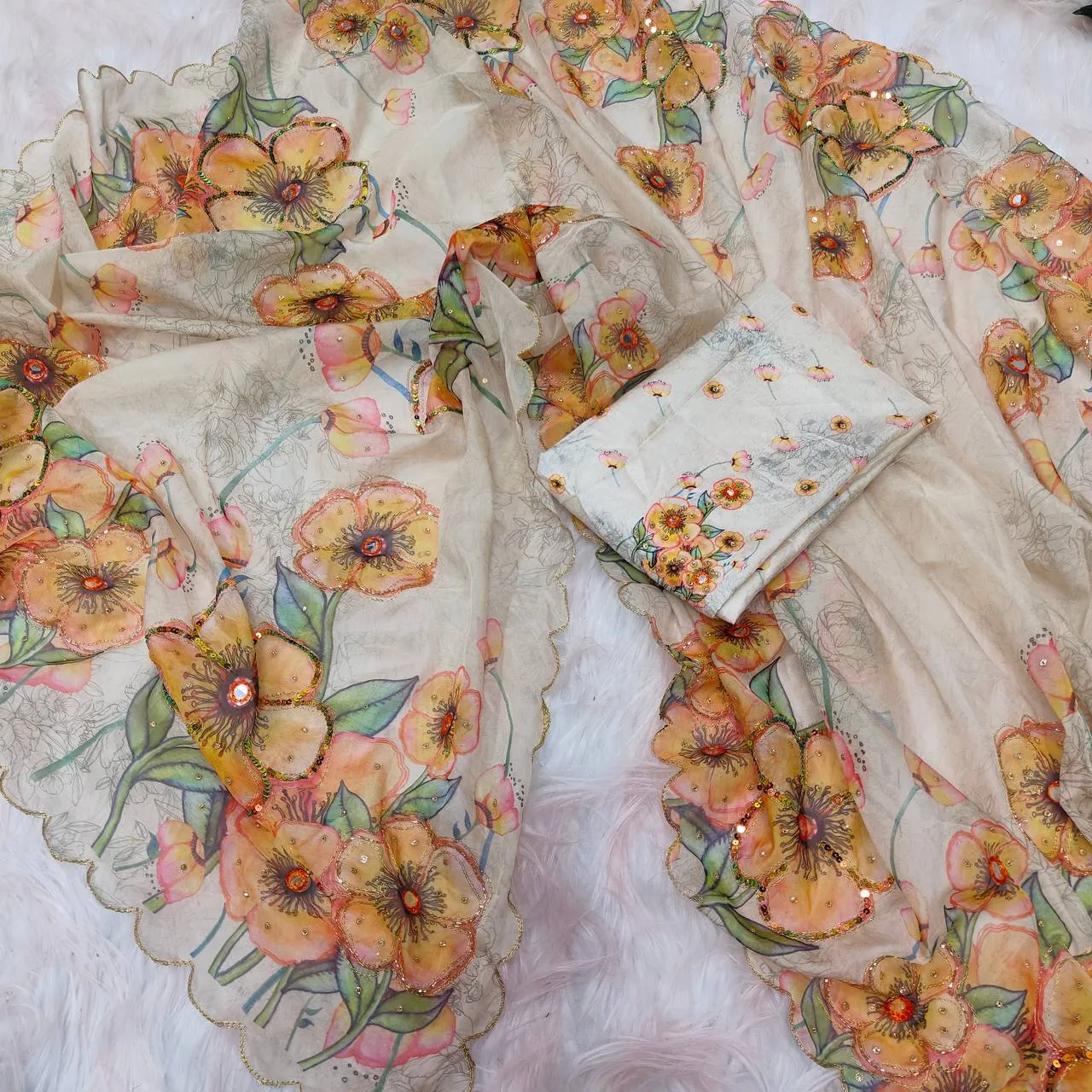 Kusum 631Orgenza Silk Digital Printed Sarees