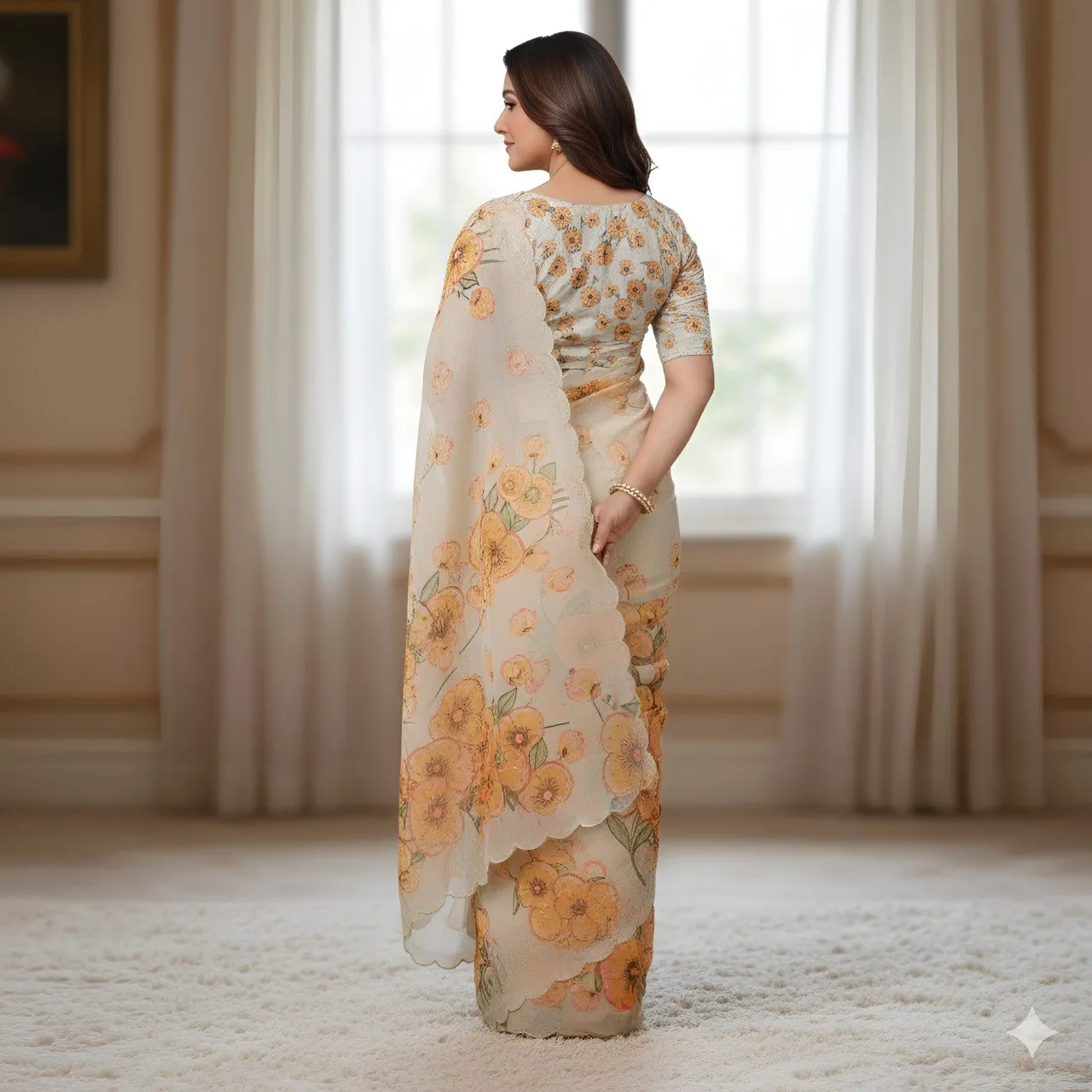 Kusum 631Orgenza Silk Digital Printed Sarees