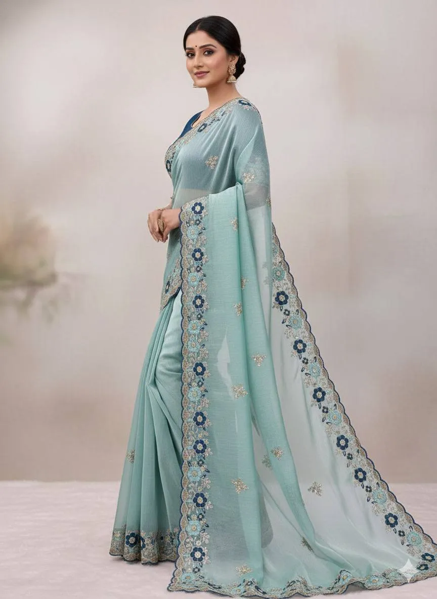 Kusum 810 Jimmy Choo Chiffon Thread Work Sarees
