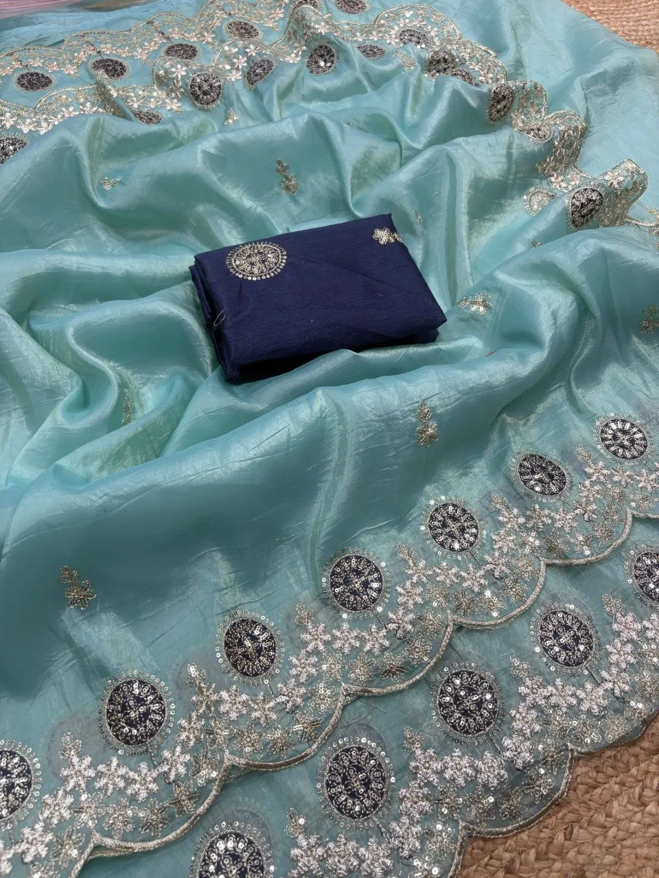 Kusum 812 Gold Crush Thread Work Sarees