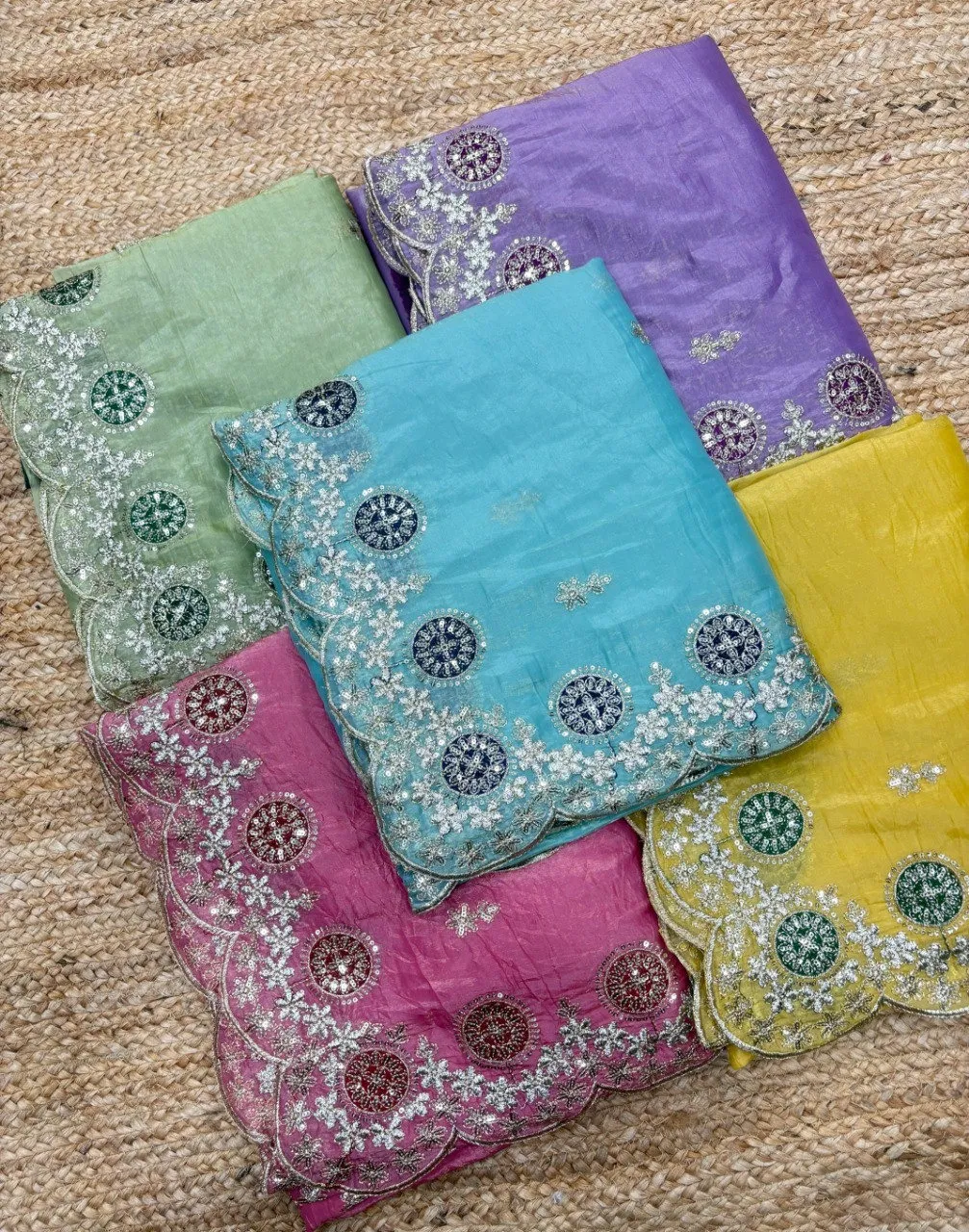 Kusum 812 Gold Crush Thread Work Sarees