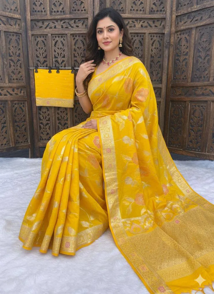 Laxmi 962 Soft Dola Silk Meenakari Weaving Sarees