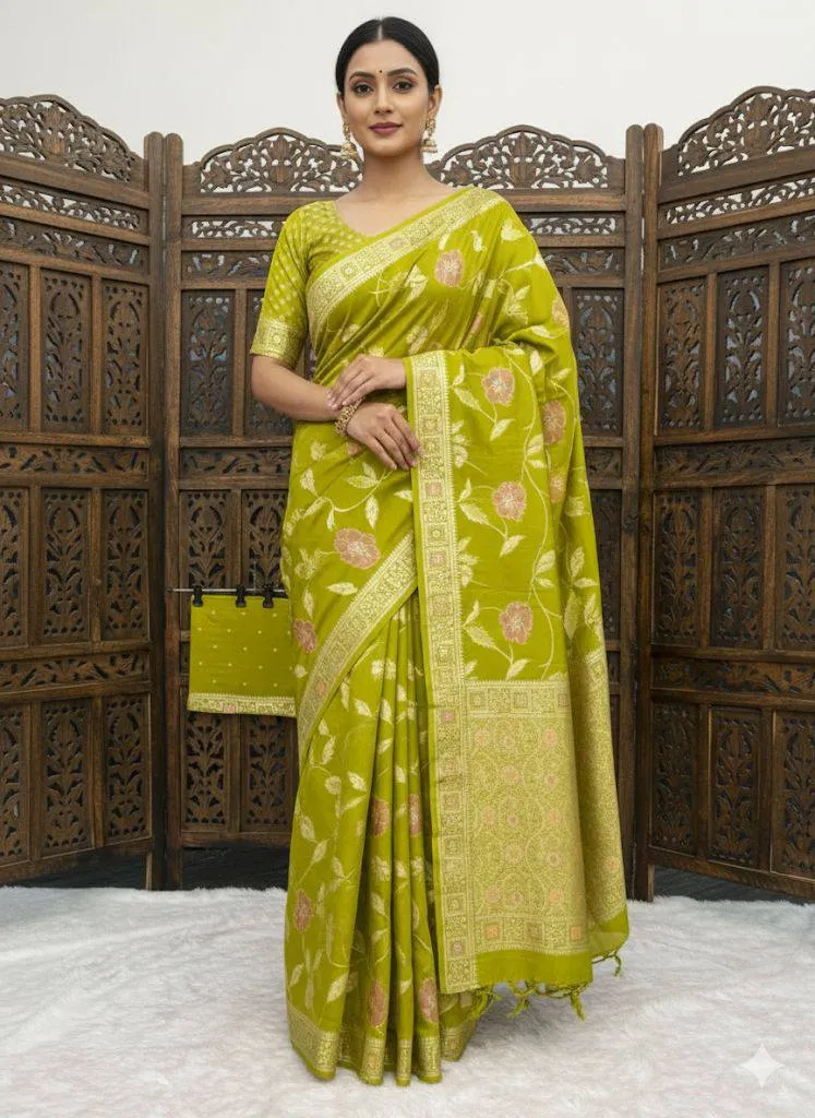 Laxmi 962 Soft Dola Silk Meenakari Weaving Sarees