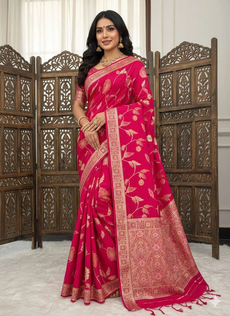 Laxmi 962 Soft Dola Silk Meenakari Weaving Sarees