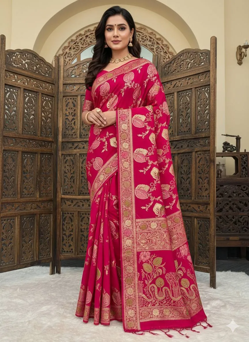 Laxmi 963 Soft Dola Silk Meenakari Weaving Festival Sarees