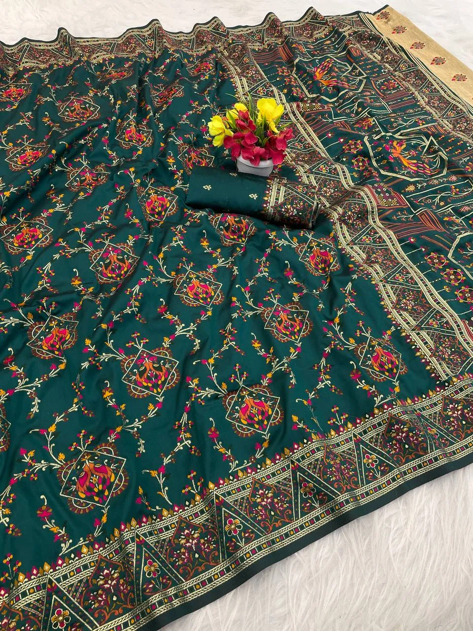 Laxmi 965 Rajwadi Pashmina Silk Weaving Sarees