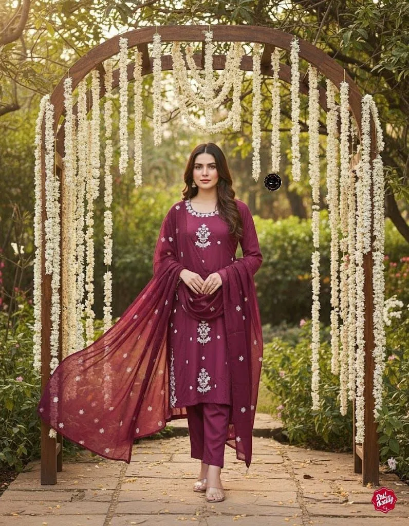 Laxmy Vol 36 Rayon Slub Embroidery Fastival Readymade Dress