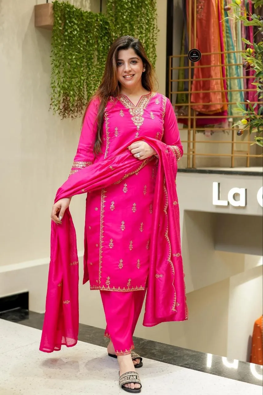 Laxmy Vol 39 Chanderi Silk Christmas Readymade Dress