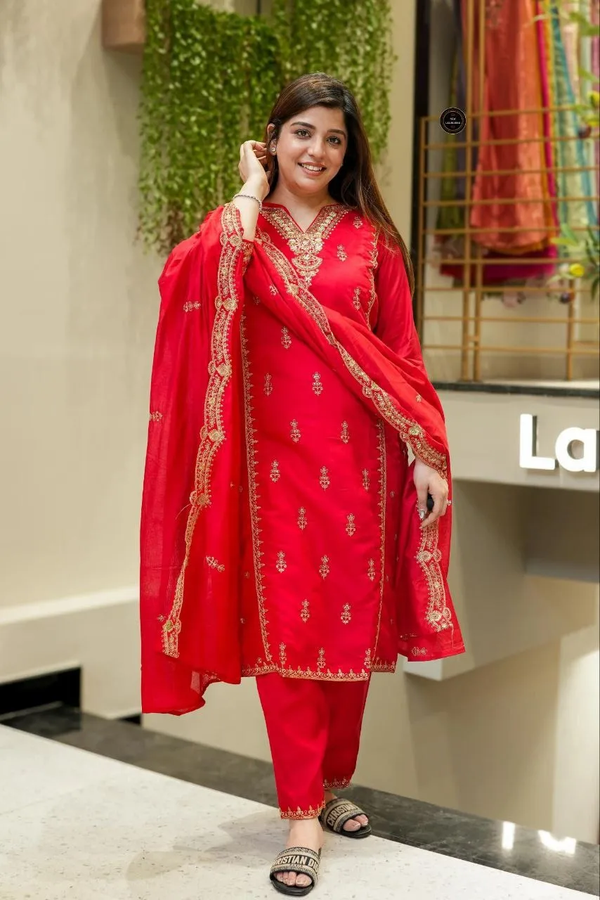 Laxmy Vol 39 Chanderi Silk Christmas Readymade Dress