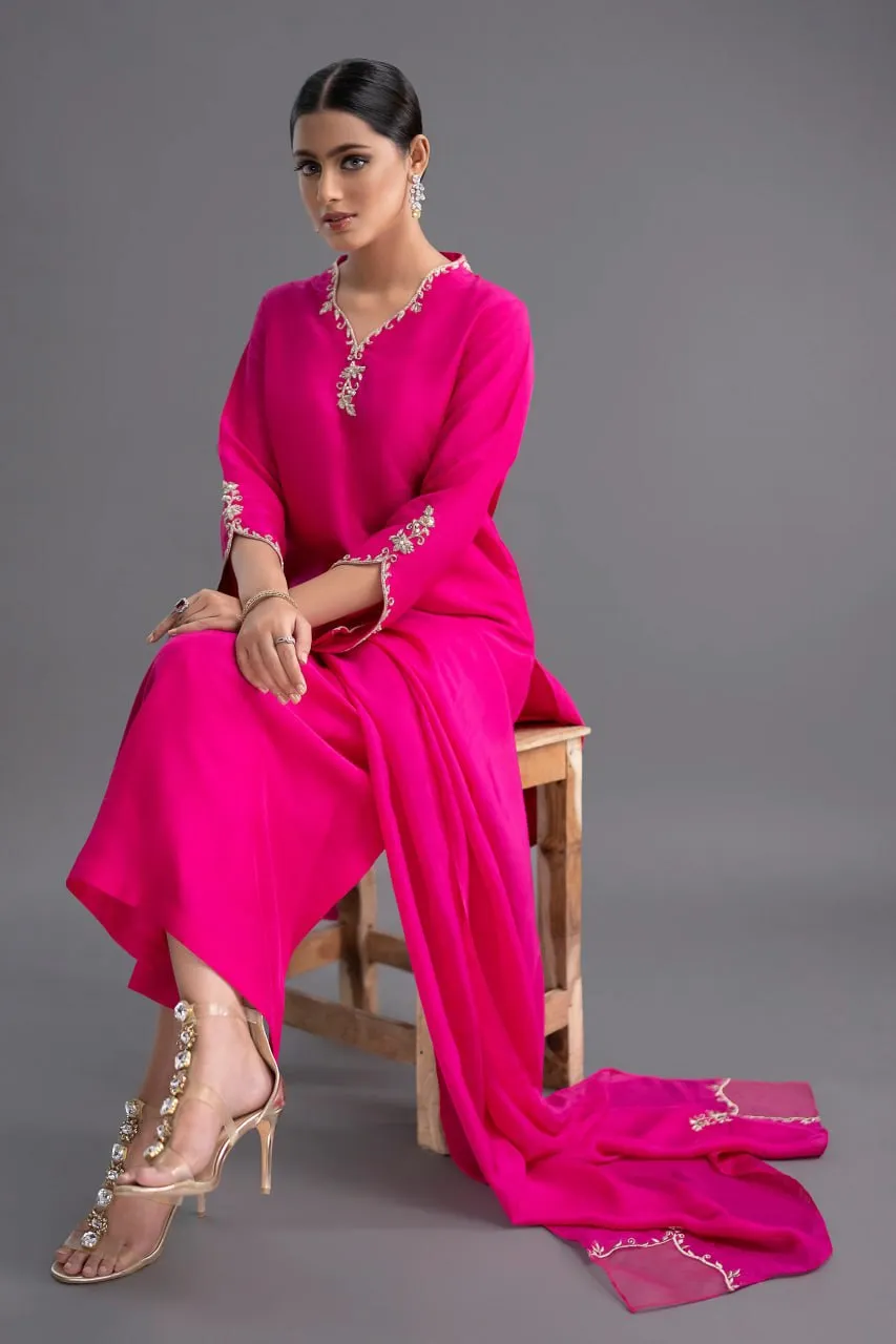 LFK Chetna Pink Silk Blend Occasion Readymade Dress