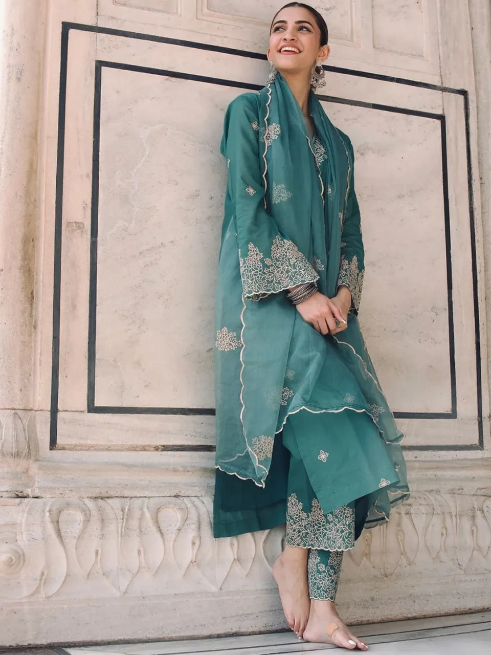 LFK Neha Rayon Slub Embroidery Readymade Dress