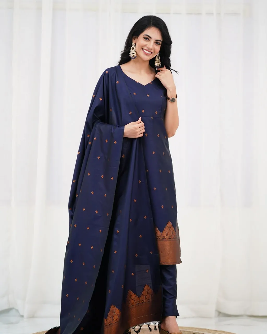 LFK Sanvi Blended Silk Pongal Festival Readymade Dress