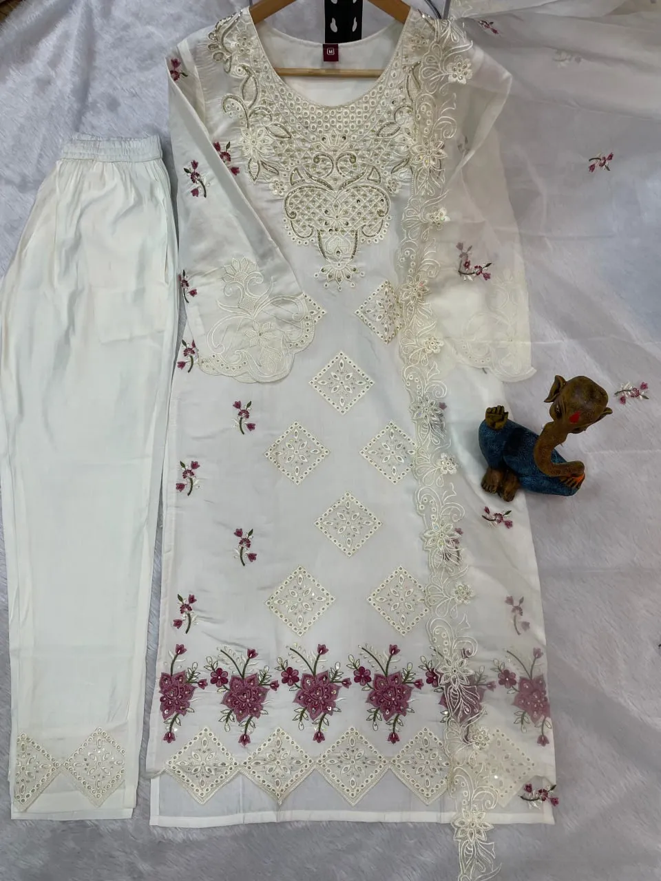 Lila 130 Viscose Roman Embroidery Festival Readymade Dress