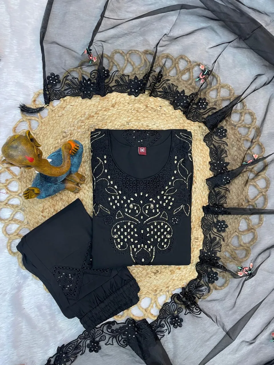 Lila 130 Viscose Roman Embroidery Festival Readymade Dress