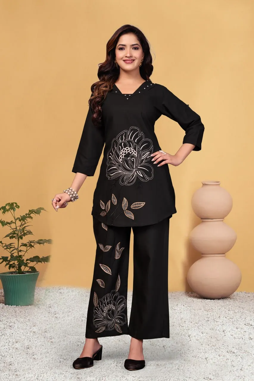 Lila 133 Heavy Viscose Rayon Designer Co Ord Set