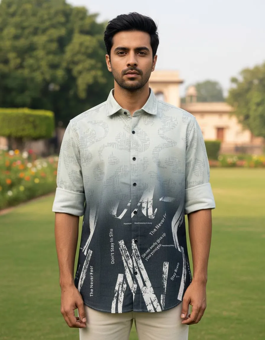 LTT Vol 34 Cottan Linen Printed Traditional Shirt Men's Wear