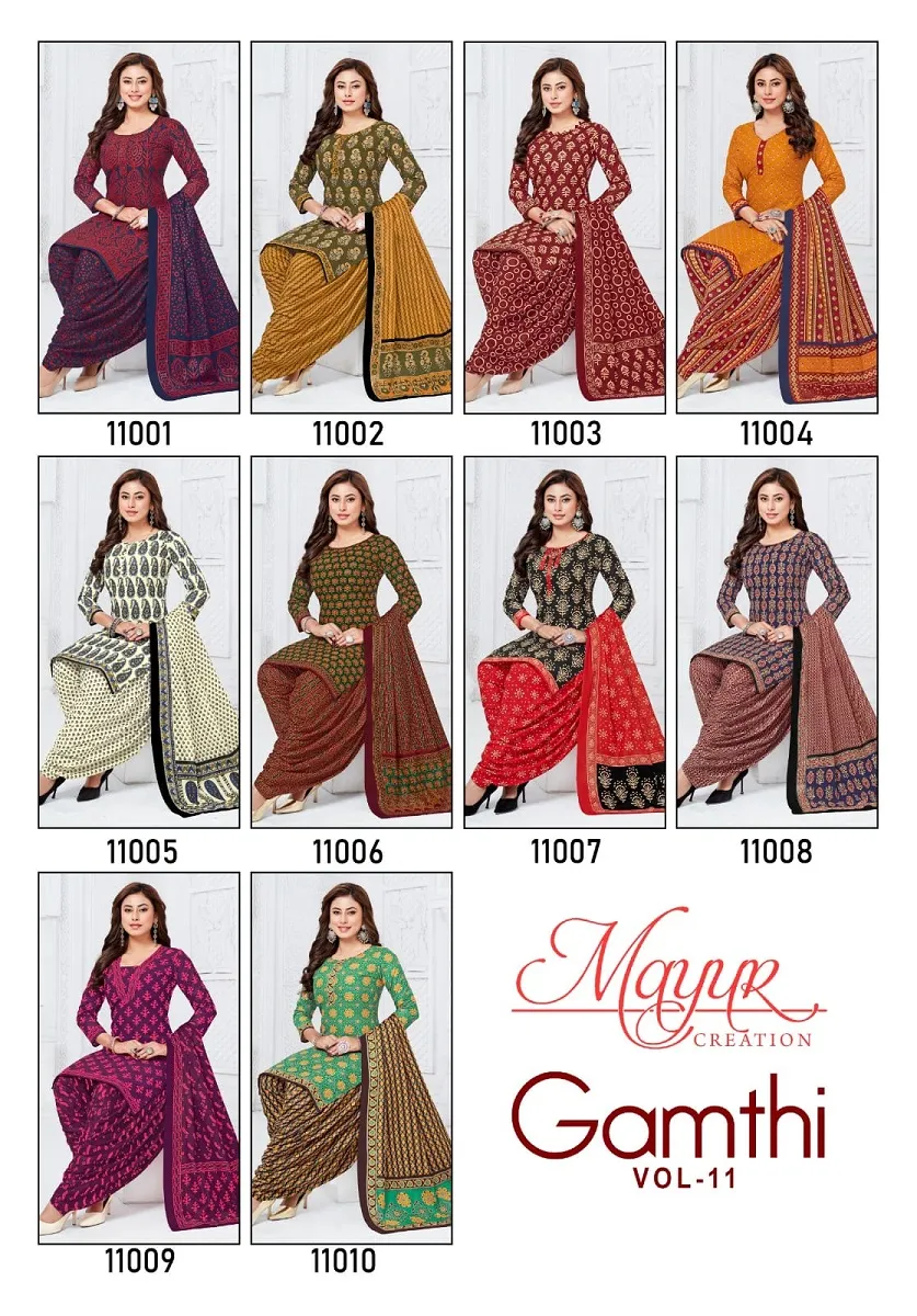 Mayur Gamthi Vol 11 Unstitched Suits