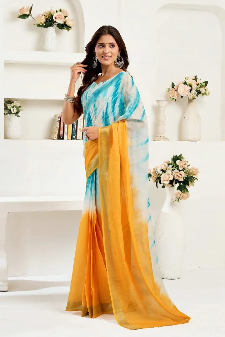 Meera 322 Linen Printed Party Wear Fancy Saree Collection Sarees