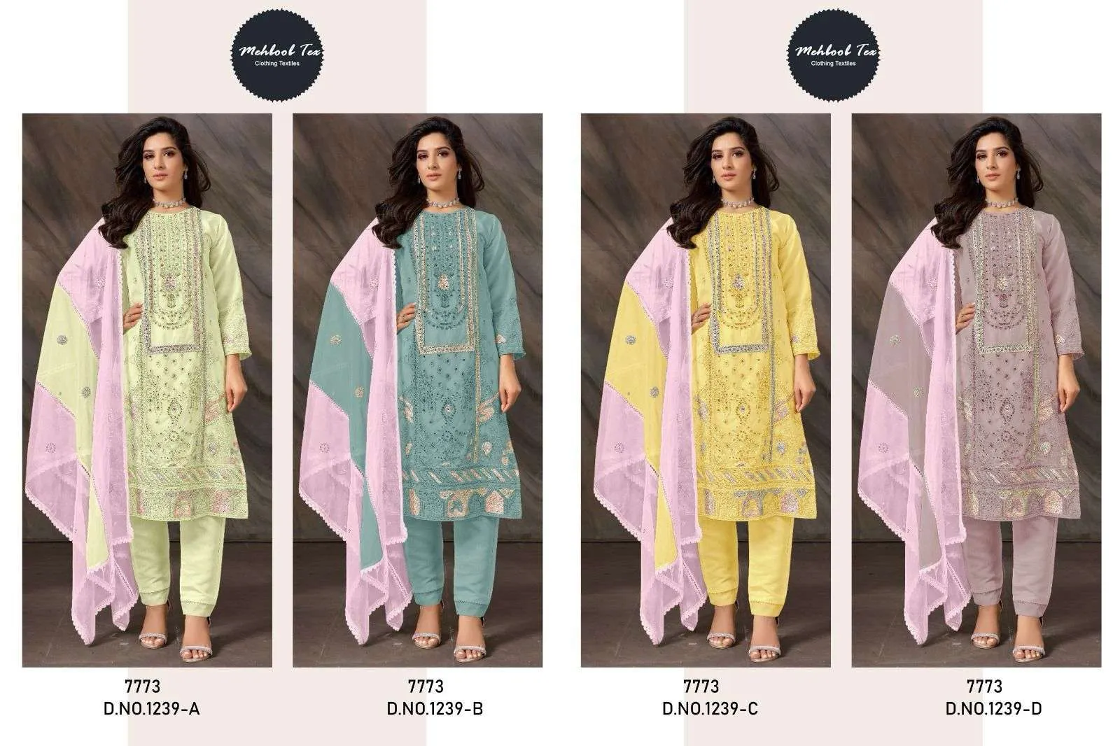 Mehboob Tex Design No - 1239 Abcd Pakistani Suits