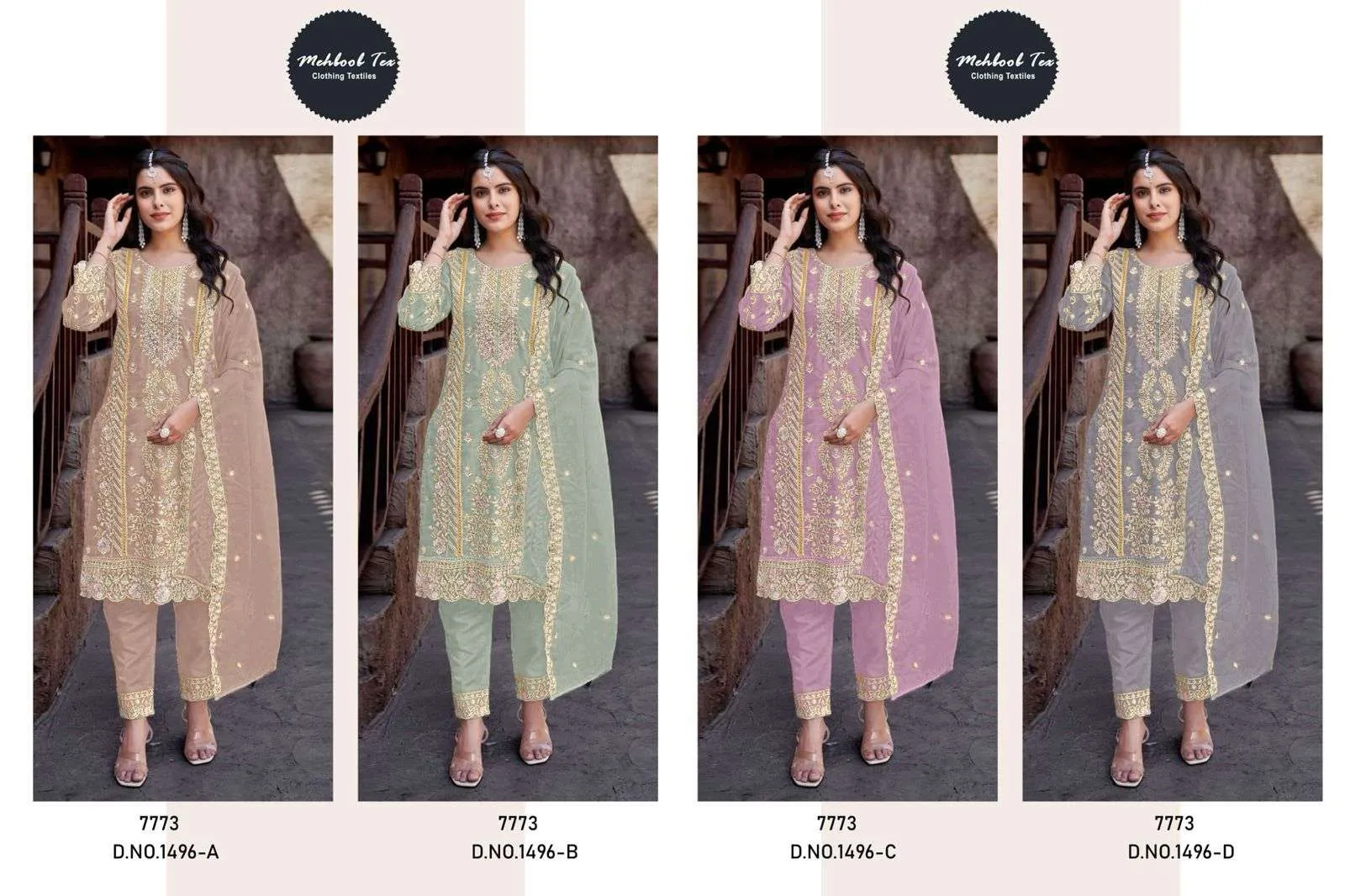Mehboob Tex Design No - 1496 Abcd Pakistani Suits