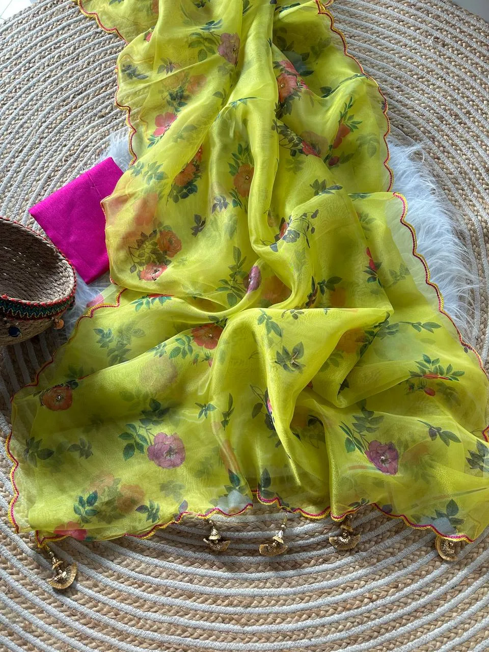 MHV Nakshtra Organza Digital Printed Saree