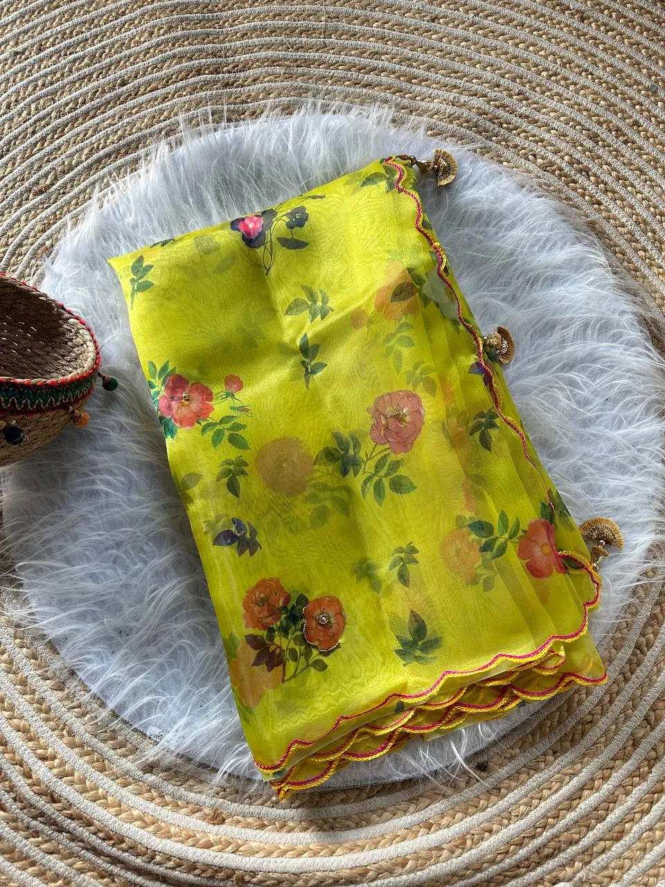 MHV Nakshtra Organza Digital Printed Saree