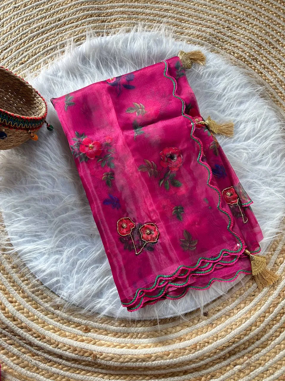 MHV Nakshtra Organza Digital Printed Saree