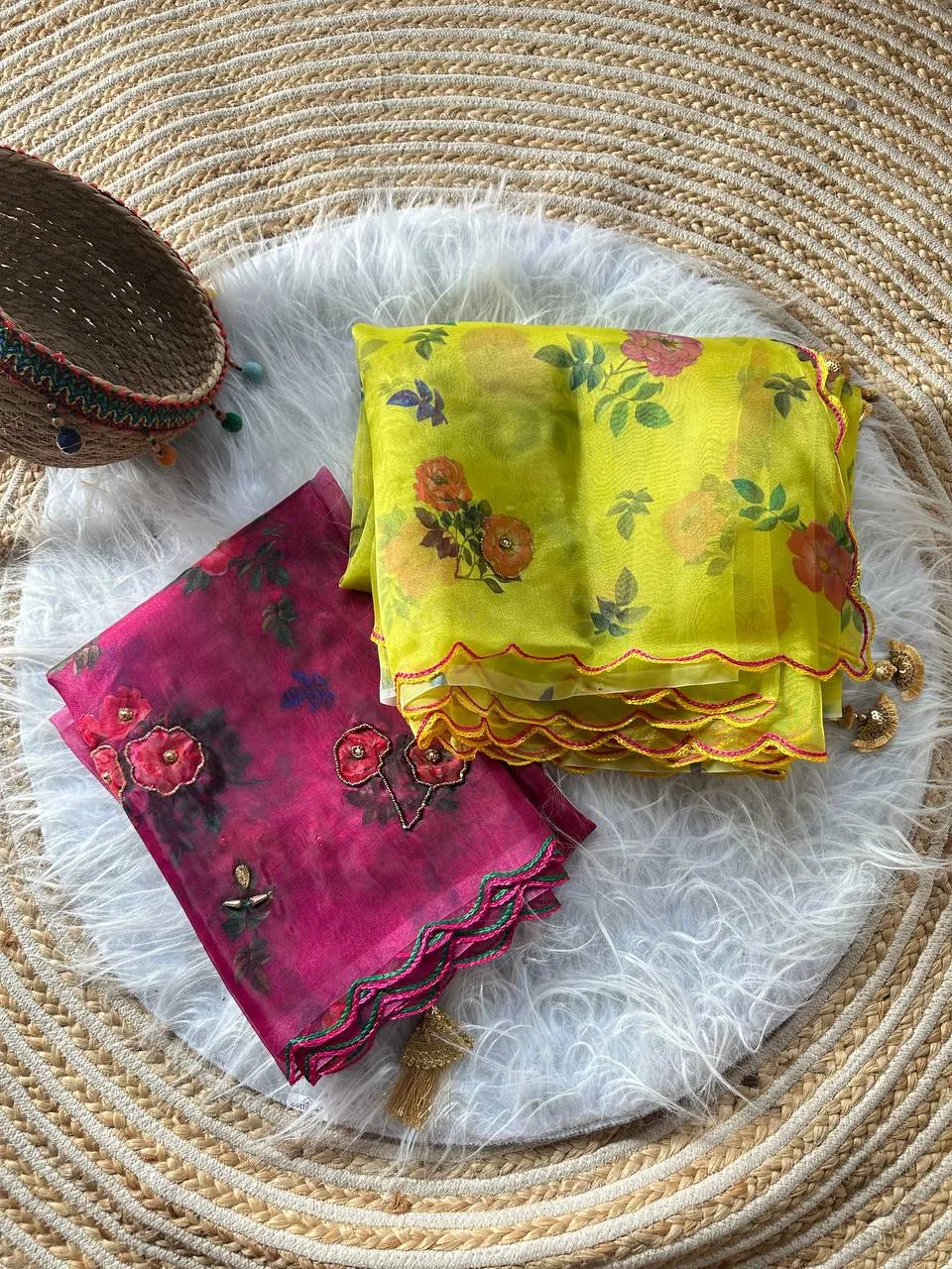 MHV Nakshtra Organza Digital Printed Saree