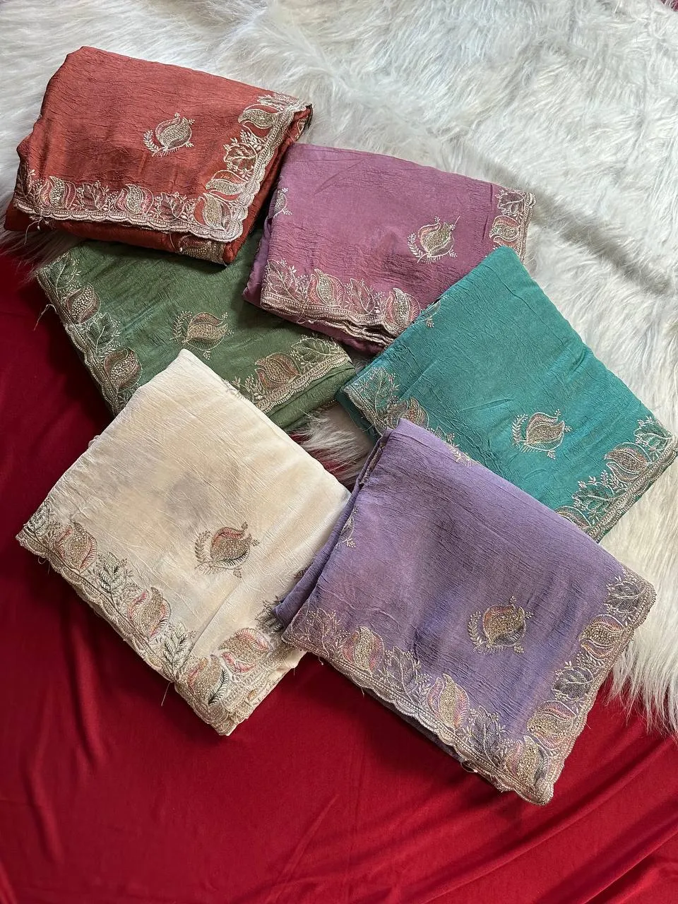 MHV Shradha Fancy Embroidery Festival Sarees