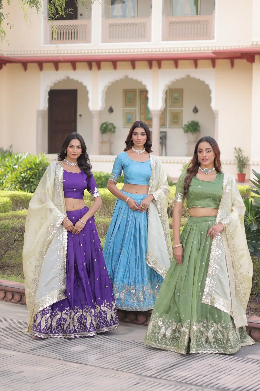 Mohini 7150 Gold Crush Sequins Work Lehenga Choli