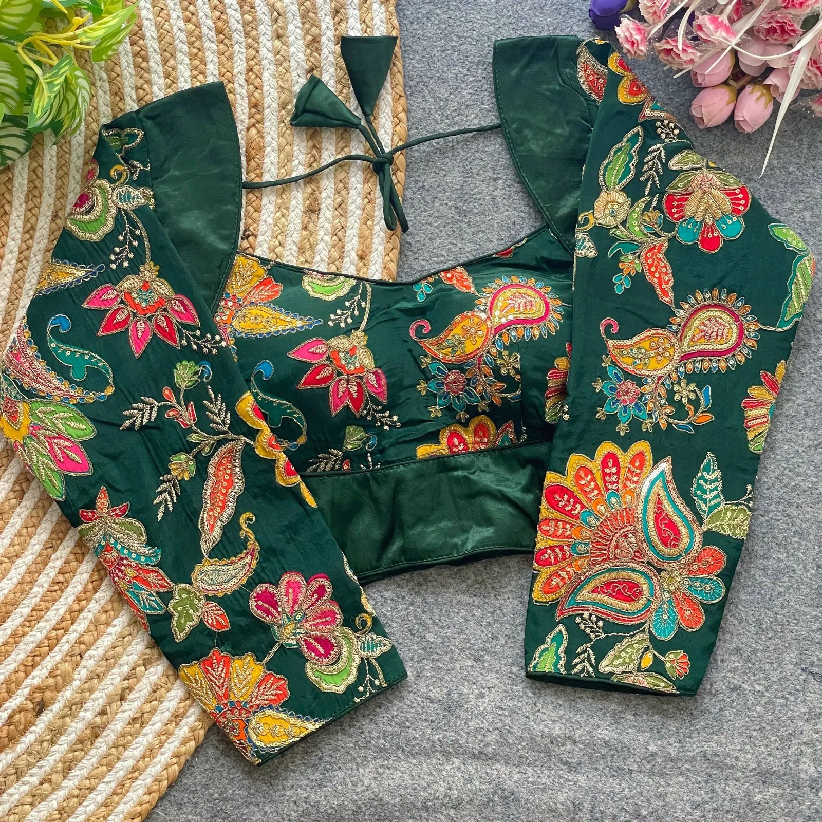 Mrunal Gajji Silk Position Printed Readymade Blouse