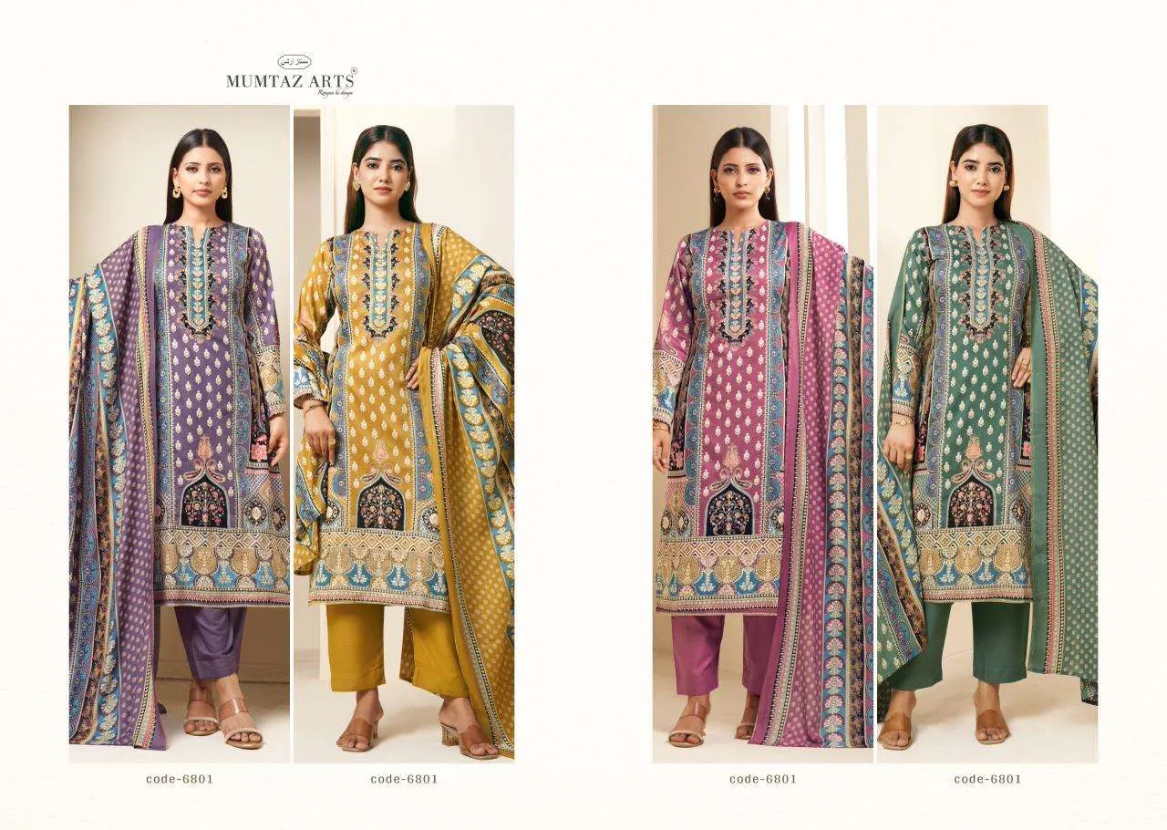 Mumtaz Arts 4 Pc Combo Suit Collection Semi Stitched Suits