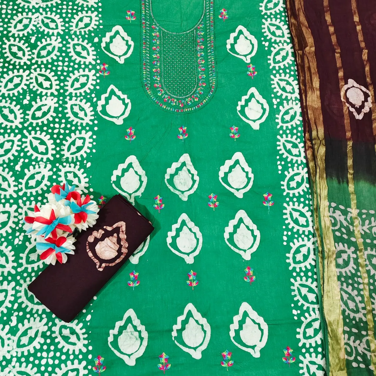 Nemi Wax Batik With Sequence Work Unstitched Suits