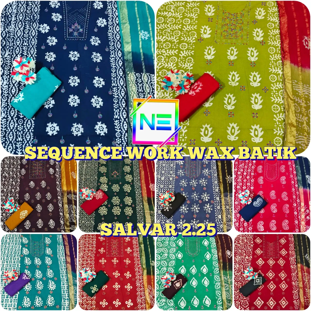 Nemi Wax Batik With Sequence Work Unstitched Suits