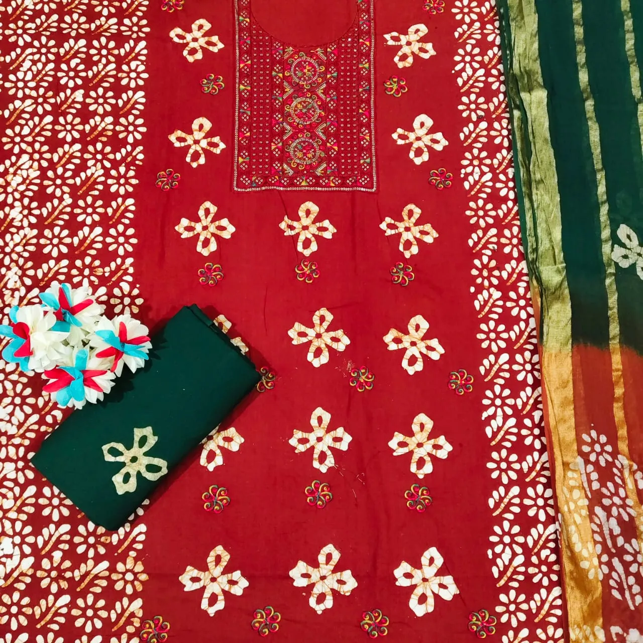 Nemi Wax Batik With Sequence Work Unstitched Suits