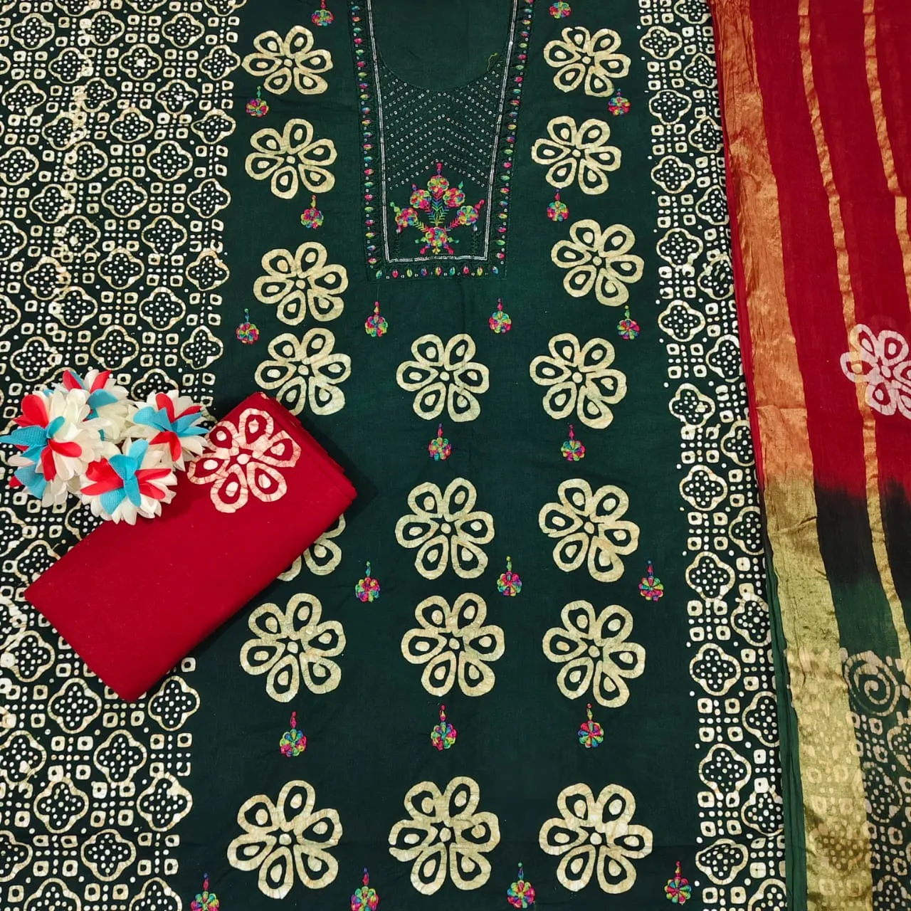 Nemi Wax Batik With Sequence Work Unstitched Suits