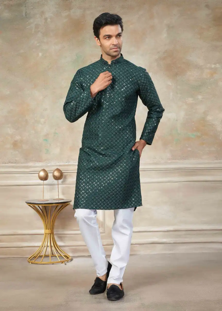 Shyam Vol 58 Silk Digital Printed Kurta Pajama Men's Wear