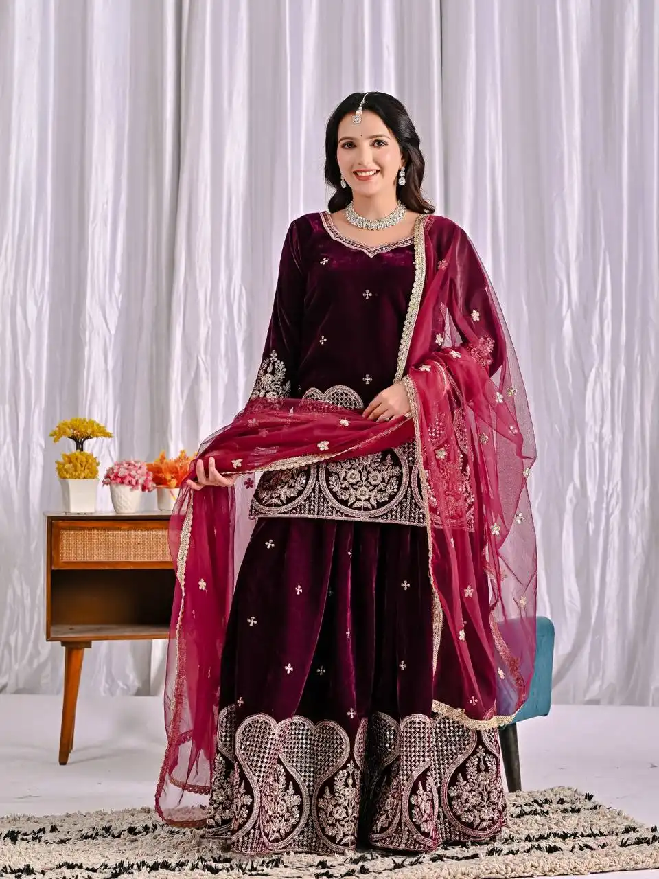 NFD 5054 Heavy Viscous Velvet Sharara Suit Collection