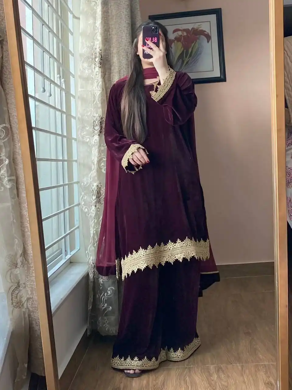 BV 419 Velvet Winter Designer Readymade Dress