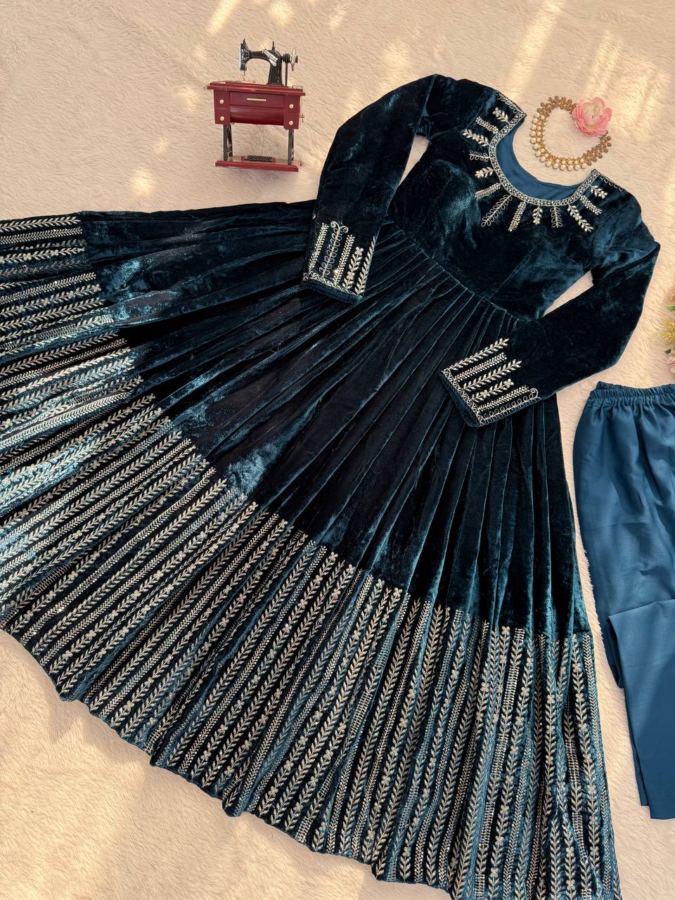 Deepika 5951 Viscos Velvet Winter Readymade Dress